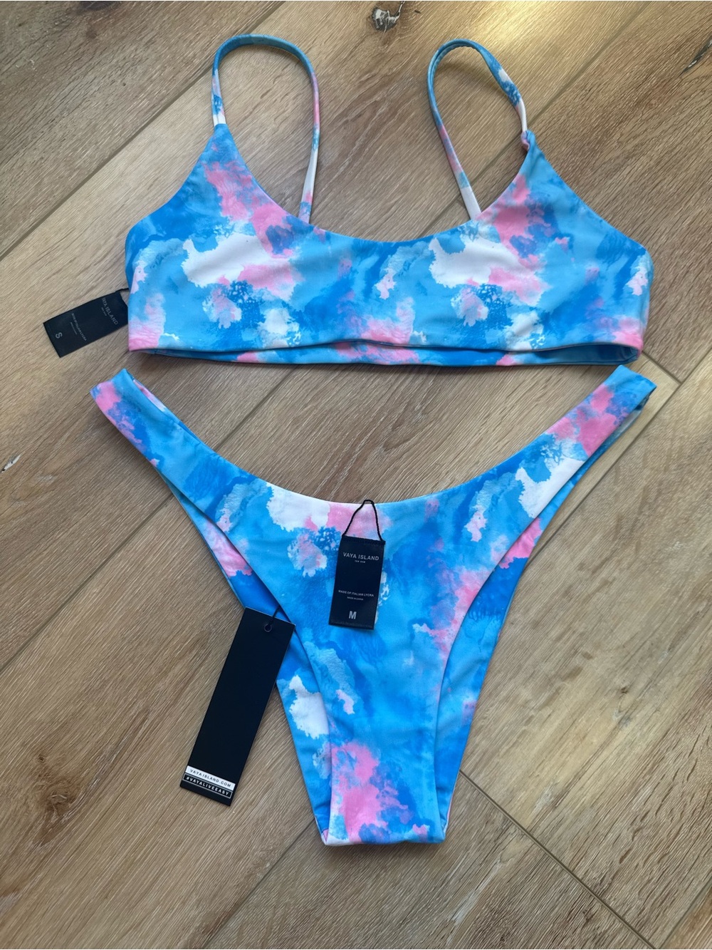 Blue Pink Watercolor Bikini Set Vaya Island